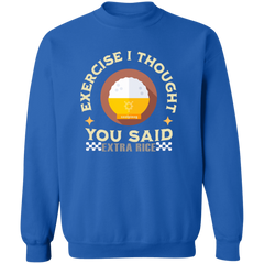 Exercise I Thought You Said Extra Rice Yellow Unisex Crewneck Pullover Sweatshirt