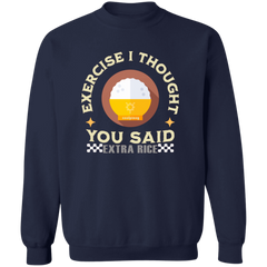 Exercise I Thought You Said Extra Rice Yellow Unisex Crewneck Pullover Sweatshirt