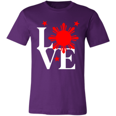 Love with Red Sun and Stars Unisex Jersey T-Shirt