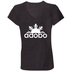 Adobo Half Sun Ladies Jersey V-Neck T-Shirt