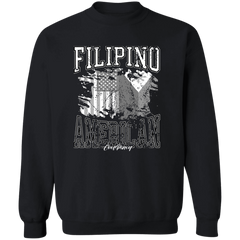 Filipino American Flags Distressed Unisex Crewneck Pullover Sweatshirt