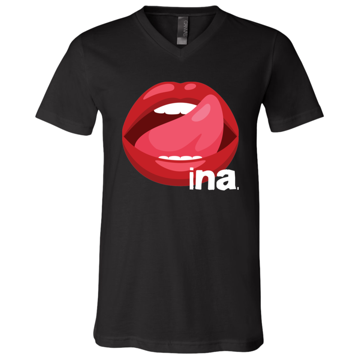 Tongue Ina Unisex Jersey V-Neck T-Shirt