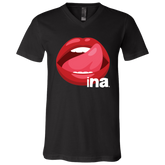 Tongue Ina Unisex Jersey V-Neck T-Shirt