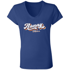 Nanay I Love U Ladies Jersey V-Neck T-Shirt