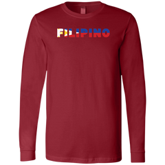 Filipino with Flag Embedded Unisex Jersey Long Sleeve T-Shirt