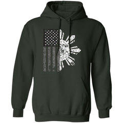 Filipino Sun with American Flag BW Unisex Pullover Hoodie
