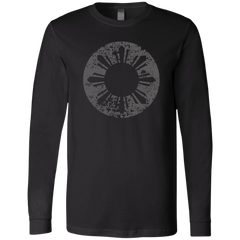 Sun and Stars in Circle Distressed Unisex Jersey Long Sleeve T-Shirt
