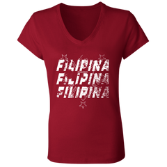 Filipina Filipina Filipina Ladies' Jersey V-Neck T-Shirt