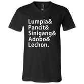 Lumpia Pancit Sinigang Adobo Lechon Unisex Jersey V-Neck T-Shirt