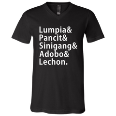 Lumpia Pancit Sinigang Adobo Lechon Unisex Jersey V-Neck T-Shirt