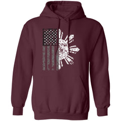Filipino Sun with American Flag BW Unisex Pullover Hoodie
