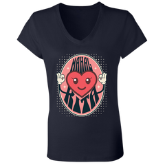 Mahal Kita Emoji Ladies Jersey V-Neck T-Shirt