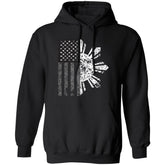 Filipino Sun with American Flag BW Unisex Pullover Hoodie