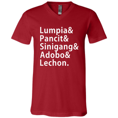 Lumpia Pancit Sinigang Adobo Lechon Unisex Jersey V-Neck T-Shirt