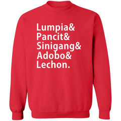 Lumpia Pancit Sinigang Adobo Lechon-b Unisex Crewneck Pullover Sweatshirt