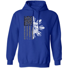 Filipino Sun with American Flag BW Unisex Pullover Hoodie