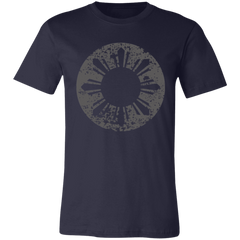 Sun and Stars in Circle Distressed Unisex Jersey T-Shirt