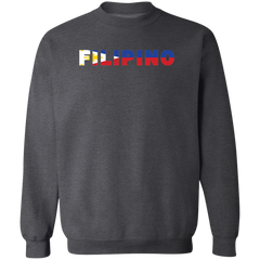 Filipino with Flag Embedded Unisex Crewneck Pullover Sweatshirt