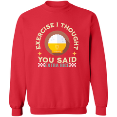 Exercise I Thought You Said Extra Rice Yellow Unisex Crewneck Pullover Sweatshirt