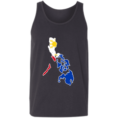 Philippine Map with Flag Outline Unisex Cotton Tank Top