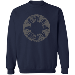 Sun and Stars in Circle Distressed Unisex Crewneck Pullover Sweatshirt