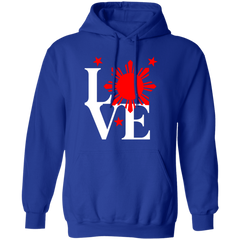 Love with Red Sun and Stars Unisex Pullover Hoodie