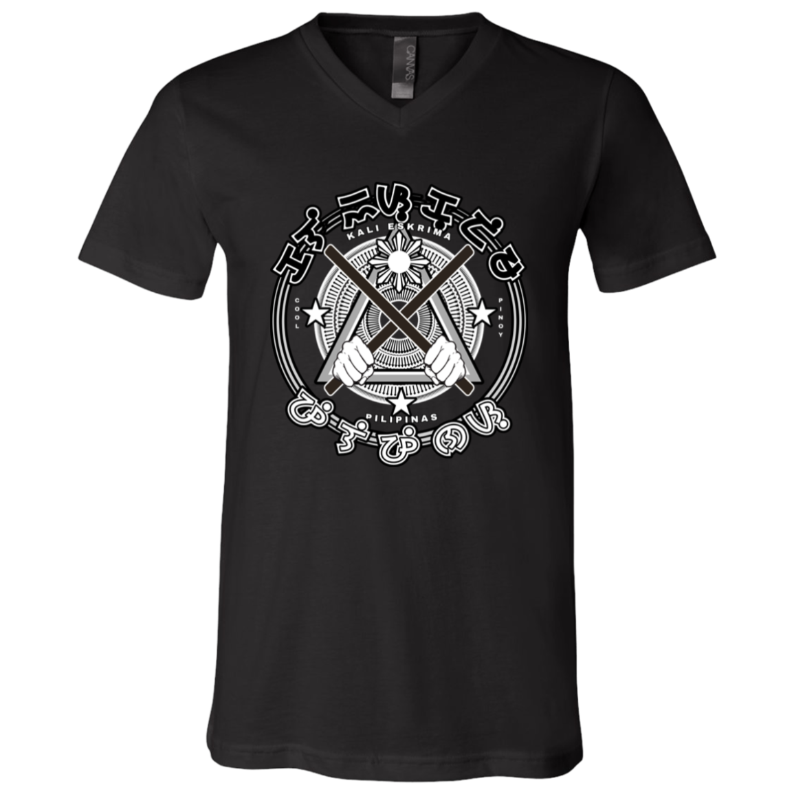 Kali Eskrima Eskrima Sticks Unisex Jersey V-Neck T-Shirt