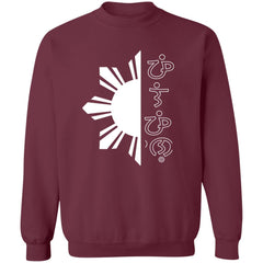 Filipino in Baybayin Script Half Sun Unisex Crewneck Pullover Sweatshirt