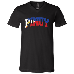 Pinoy with Flag Embedded Unisex Jersey V-Neck T-Shirt