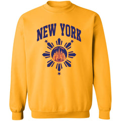 New York with Sun and Stars Unisex Crewneck Pullover Sweatshirt