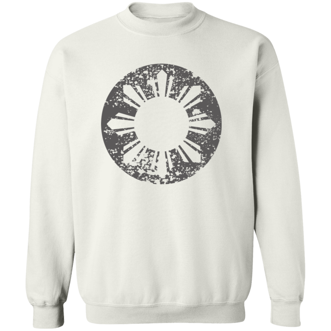 Sun and Stars in Circle Distressed Unisex Crewneck Pullover Sweatshirt