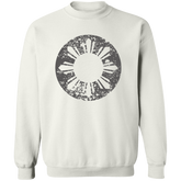 Sun and Stars in Circle Distressed Unisex Crewneck Pullover Sweatshirt