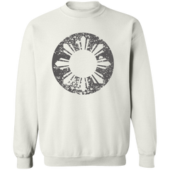 Sun and Stars in Circle Distressed Unisex Crewneck Pullover Sweatshirt