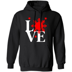 Love with Red Sun and Stars Unisex Pullover Hoodie