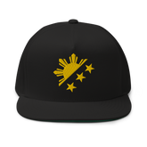 Yellow Sun and Stars Flat Bill Cap