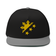 Yellow Sun and Stars Flat Bill Cap