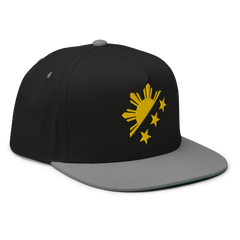 Yellow Sun and Stars Flat Bill Cap