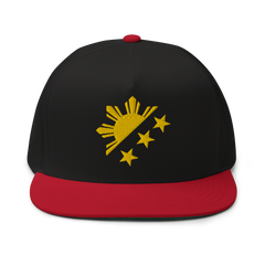 Yellow Sun and Stars Flat Bill Cap