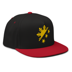 Yellow Sun and Stars Flat Bill Cap
