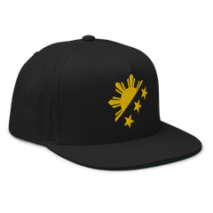 Yellow Sun and Stars Flat Bill Cap