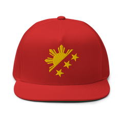 Yellow Sun and Stars Flat Bill Cap