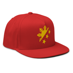 Yellow Sun and Stars Flat Bill Cap
