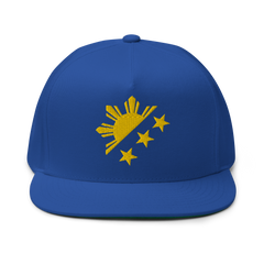 Yellow Sun and Stars Flat Bill Cap