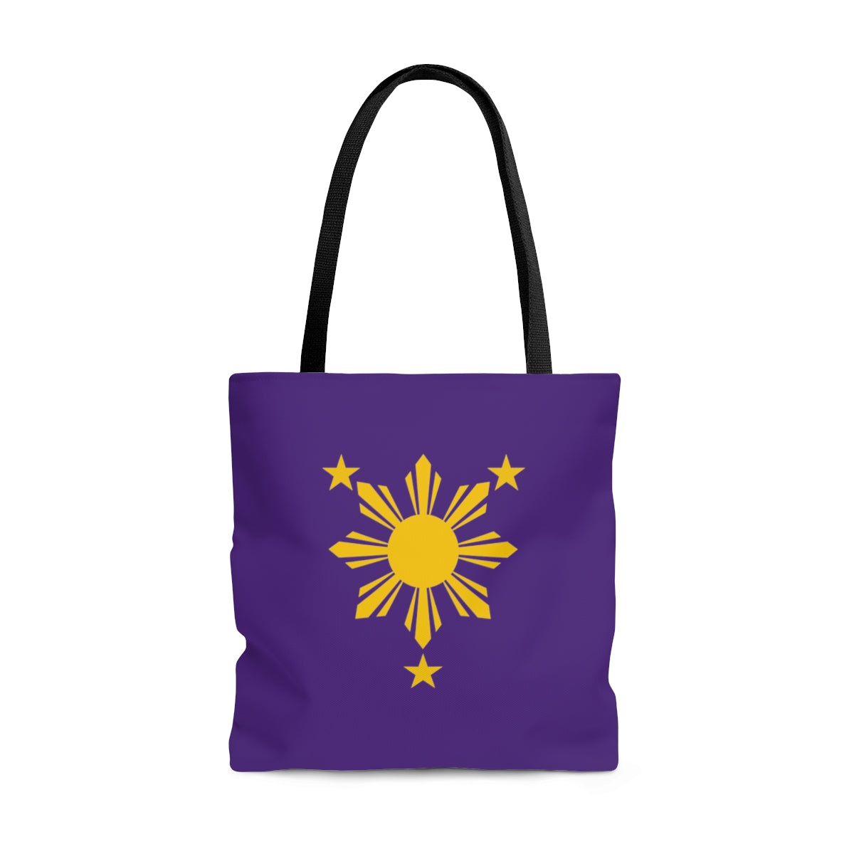 Purple and Yellow Sun and Stars Tote Bag