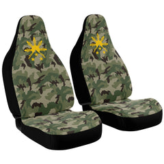 Camouflage Sun and Stars Car Seat Covers