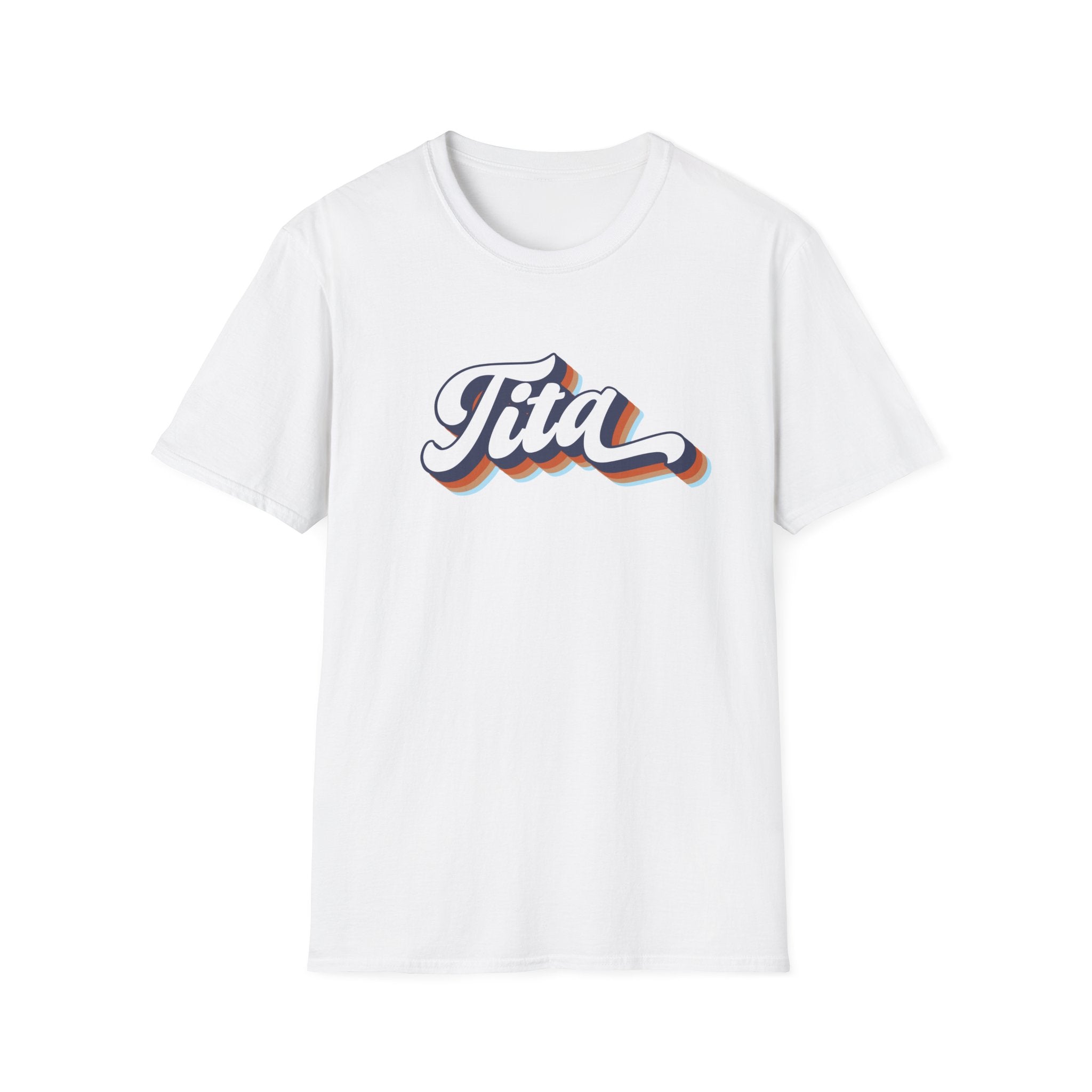 Tita Retro Script T-Shirt — Vintage Rainbow 70s Style Tee