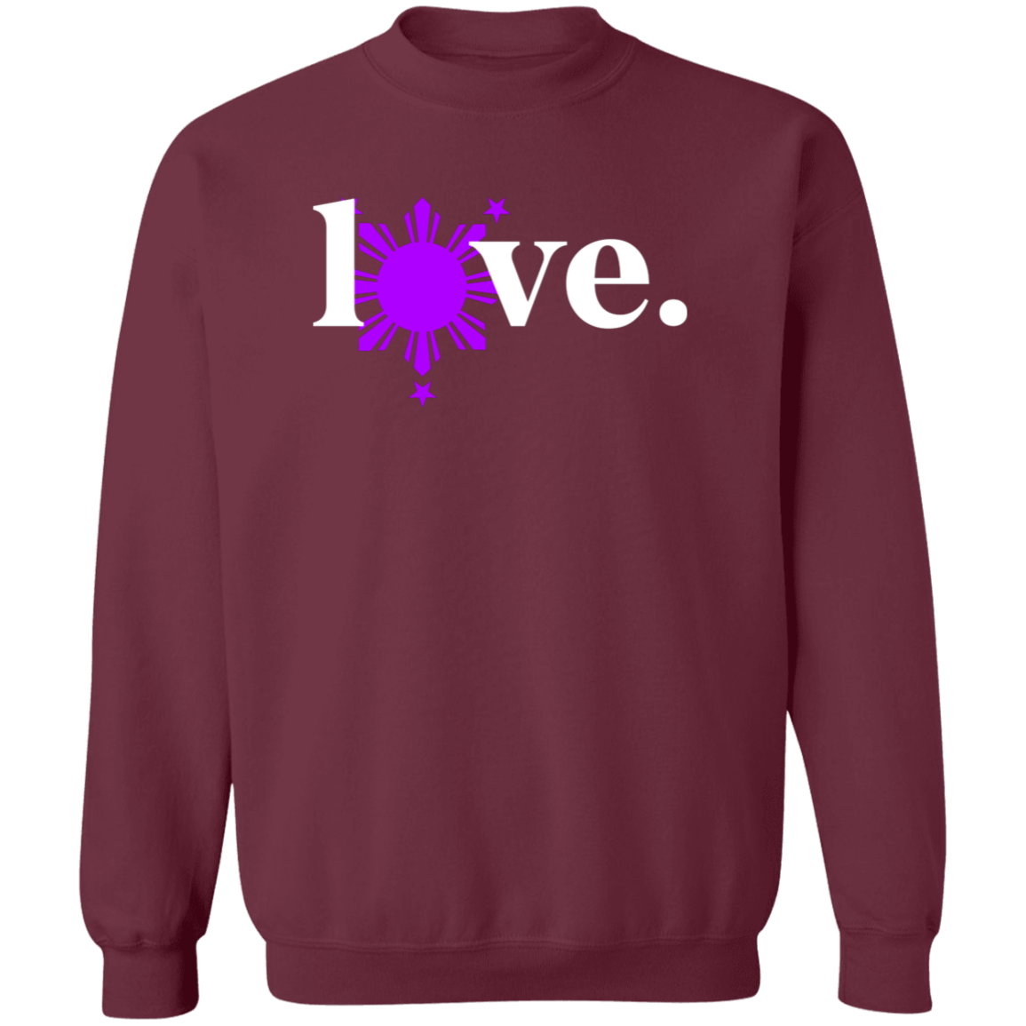 Love with Purple Sun and Stars Unisex Crewneck Pullover Sweatshirt