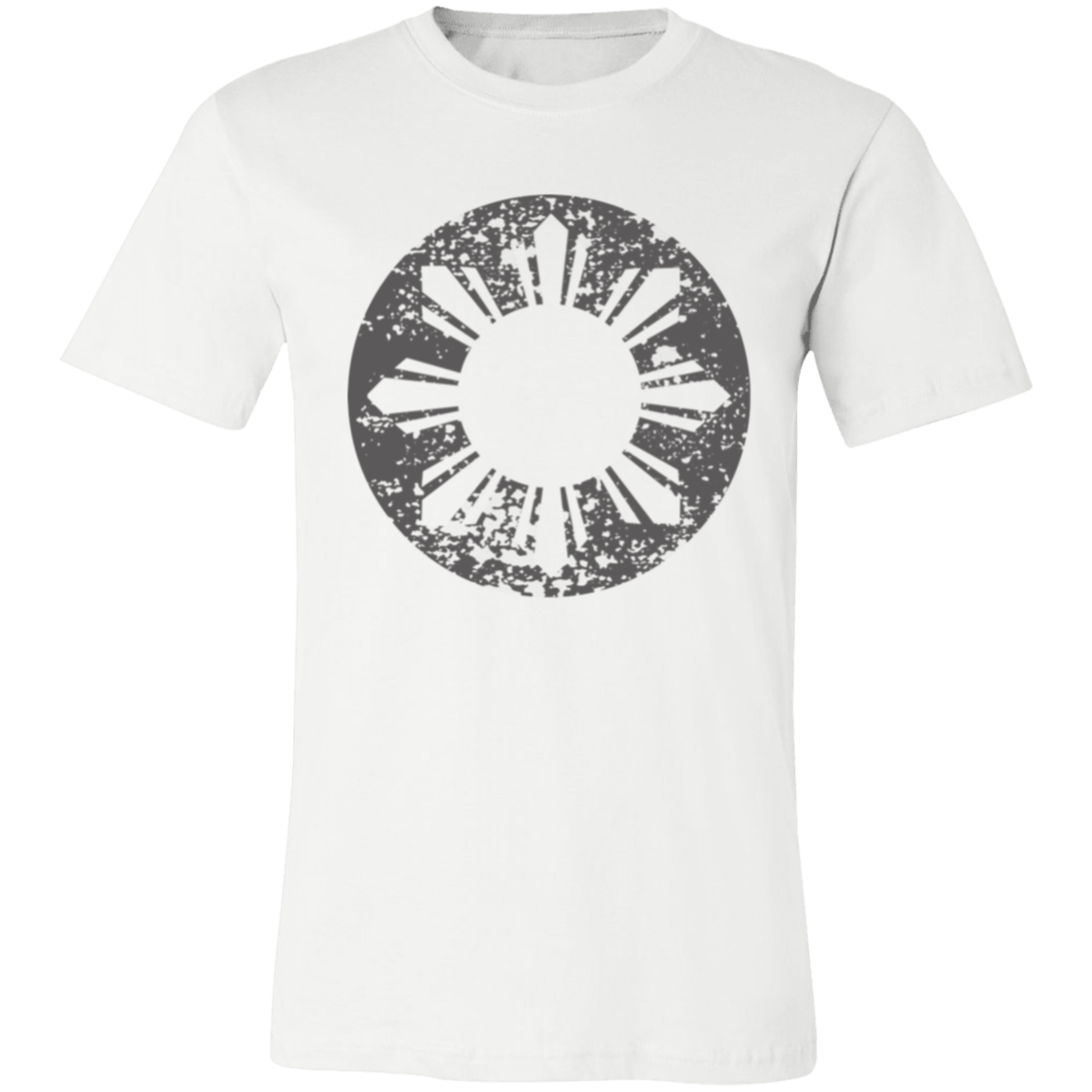 Sun and Stars in Circle Distressed Unisex Jersey T-Shirt