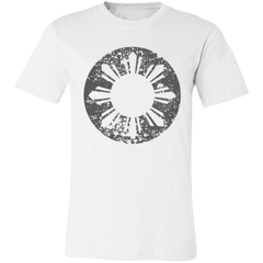 Sun and Stars in Circle Distressed Unisex Jersey T-Shirt