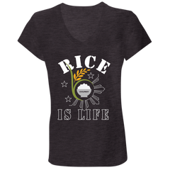 RIce is Life Seeds Ladies Jersey V-Neck T-Shirt